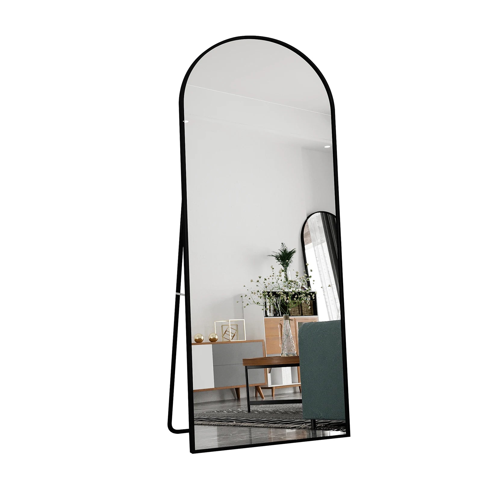 Bow Full Length Mirror 180x80cm, Full Body Wall Mirror With Aluminum Frame,Full Body Mirror for Bedroom Living Room - vue 7 sur 7