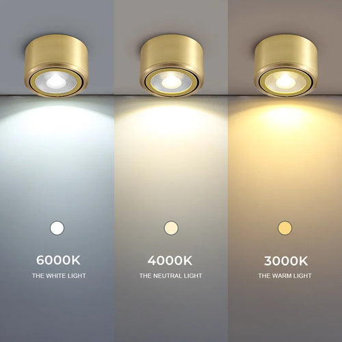 downlight led en cuivre spots réglables cob pour décor maison