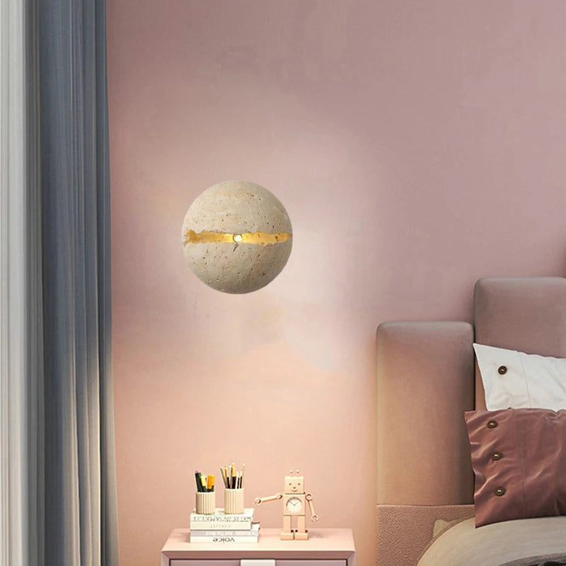 applique murale ronde créative en pierre pour hôtel bureau boutique - vue 5 sur 7