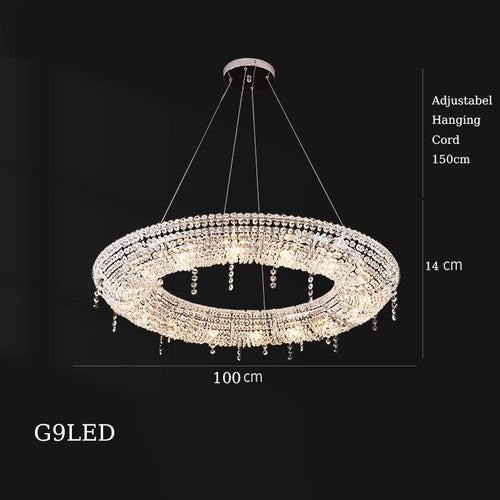 lustre en cristal décoratif pour éclairage intérieur élégant - vue 14 sur 15