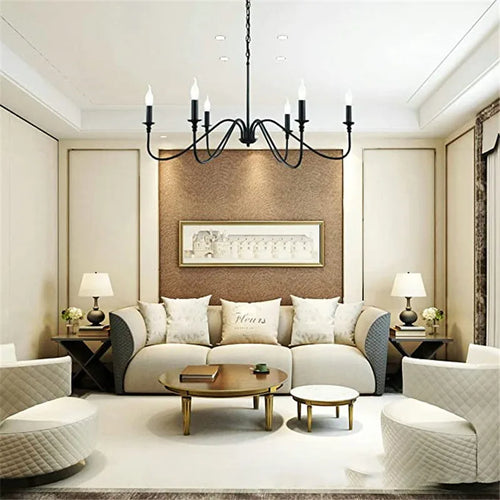 Minimalist American retro iron chandelier vantage pendant light - vue 4 sur 7