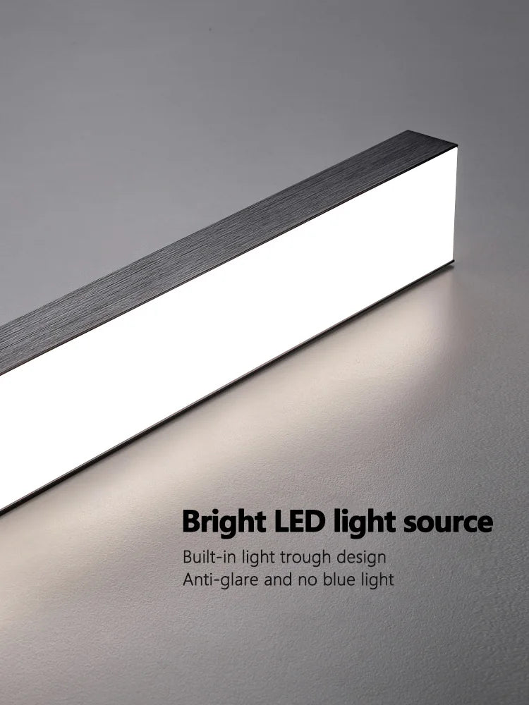 Lustre nordique moderne minimaliste design bureau long bar salle à manger LED
