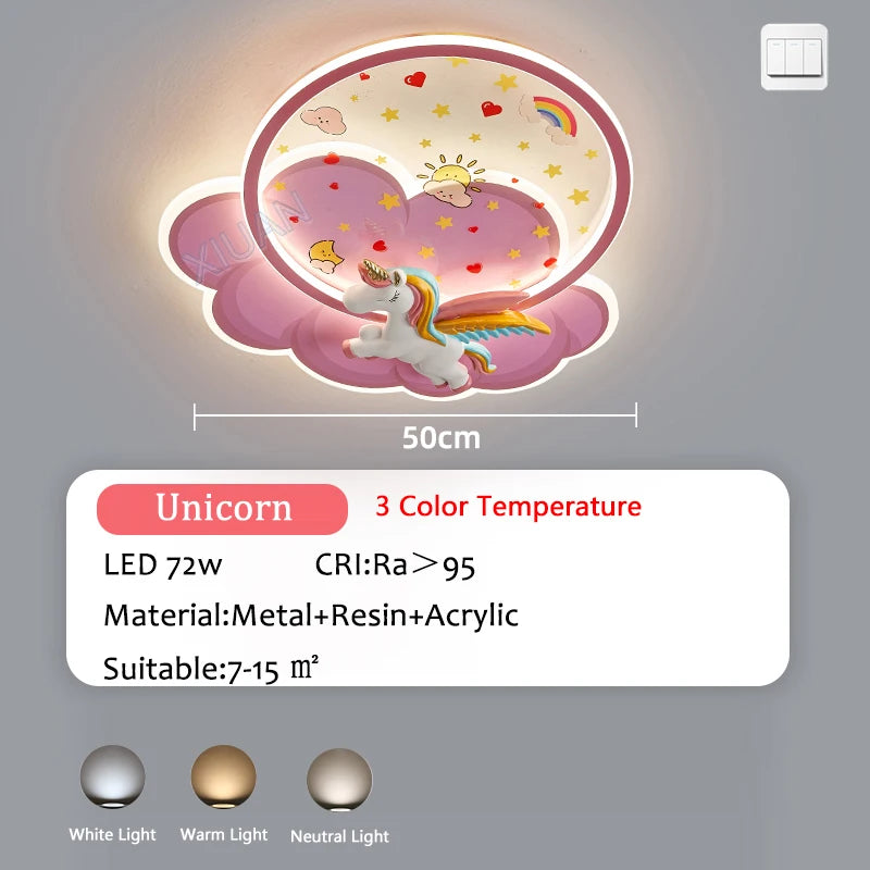 lustre astronaute forme nuage led variateur télécommande protection yeux - vue 8 sur 11