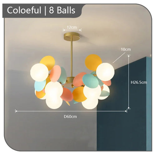 Children's chandelier with multicoloured flowers decorative pendant light - vue 17 sur 18