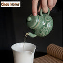 Theiere ceramique dragon phoenix relief filtre kung fu