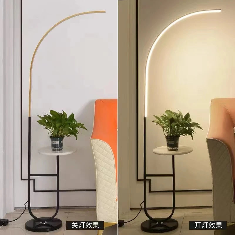 lampe de sol double plateau marbre éclairage décoratif protection des yeux - vue 3 sur 7