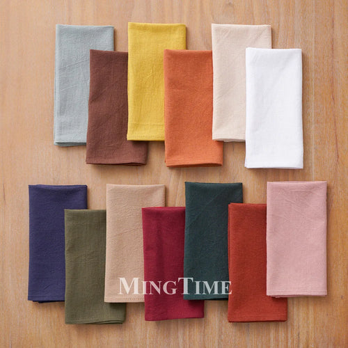 Serviette de table coton lavé style classique réutilisable