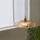 Suspension Vintage en verre de fleur