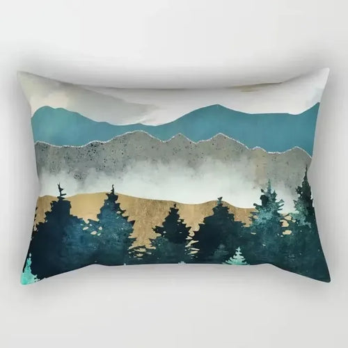 housse de coussin rectangulaire rayures aquarelle style chinois 30 x 50 cm