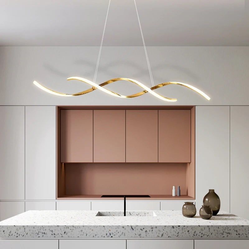 lustre moderne minimaliste en acier inoxydable pour restaurant et bar - vue 5 sur 10