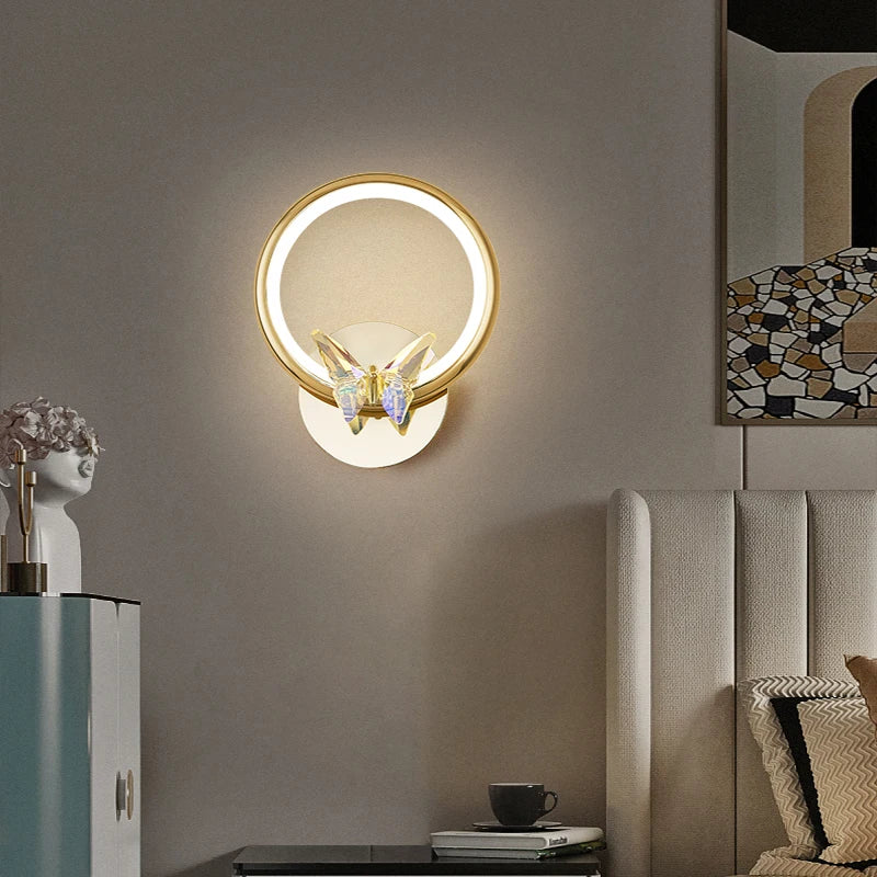 applique murale led papillon en cristal montage en surface - vue 5 sur 19
