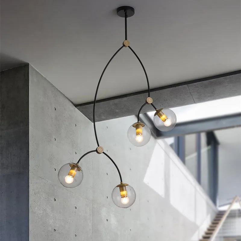 Modern minimalist nordic molecular design chandelier - vue 3 sur 12