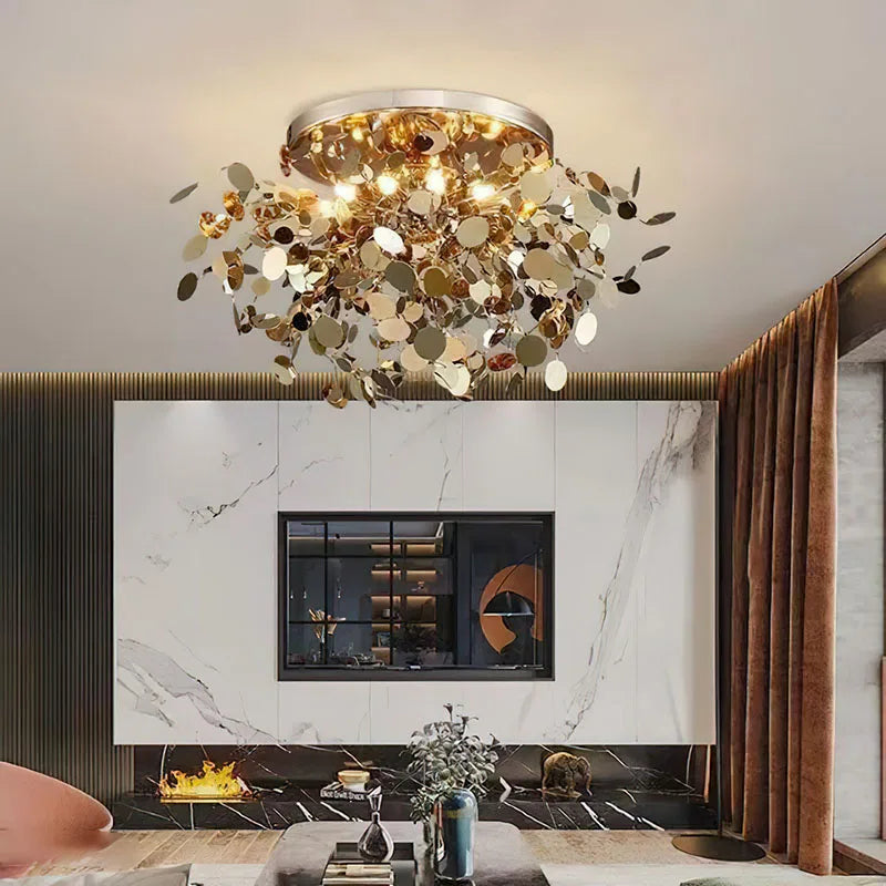 Modern personality G9 stainless steel bedroom ceiling lights Nordic living room, dining room, kitchen decorative ceiling lights - vue 3 sur 10