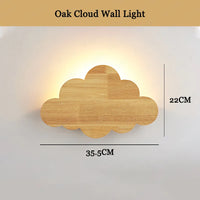 applique murale nuage en chêne naturel pour décoration enfant