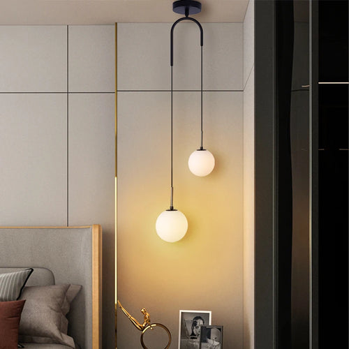 Nordique PENDENTIF LED Lumières Chambre Chevet Restaurant Bar Simple Salon Fond Mur Créatif Bar Décor Suspension - vue 4 sur 9