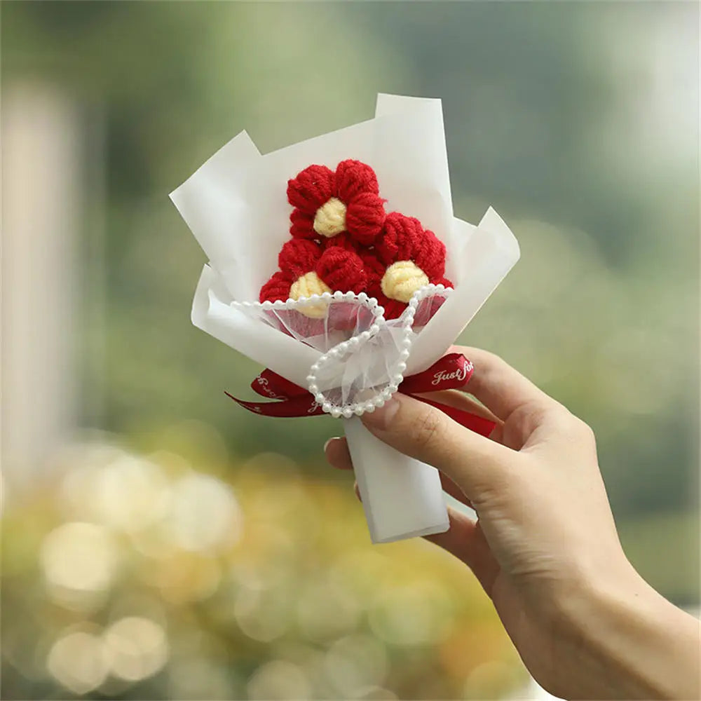 bouquet de tournesols au crochet fait main pour cadeaux et décorations - vue 8 sur 13