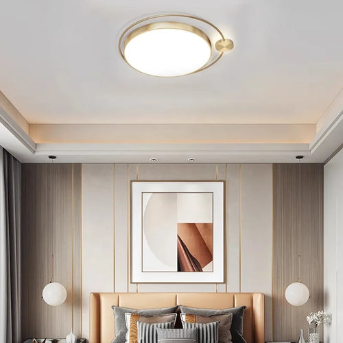 lustre de mode 	 en laiton avec led - vue 2 sur 8