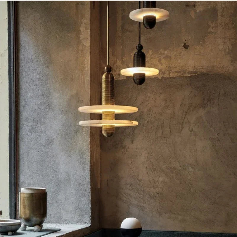 suspension en marbre à led design pour intérieur élégant - vue 2 sur 14