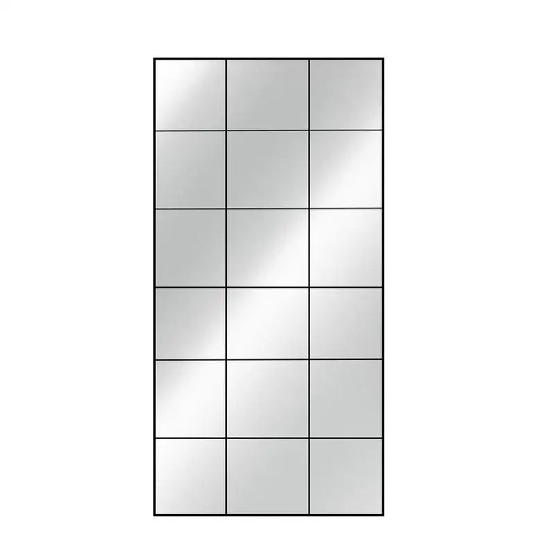French retro decorative full-length mirror, square lattice false window to increase the sense of space, wall-mounted household m - vue 5 sur 10