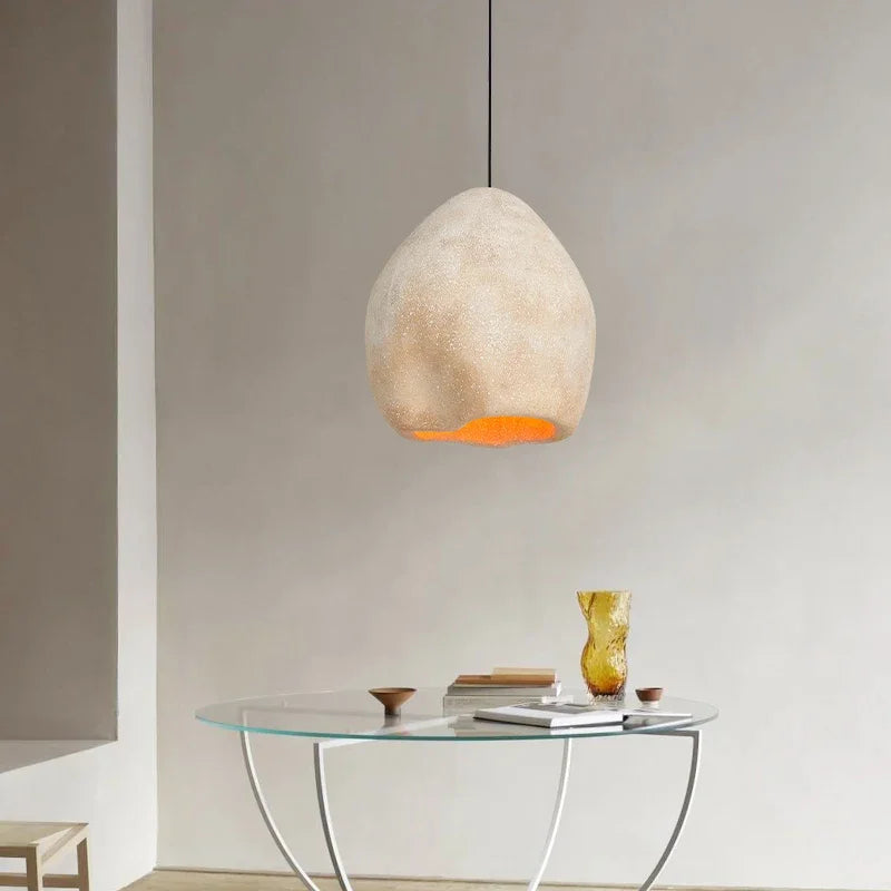 Nordic Wabi Sabi E27 Led Chandelier Dining Room Led Pendant Lights Lustre Bar Suspend Lamp Home Decor Loft Hanging Light Fixture - vue 5 sur 8