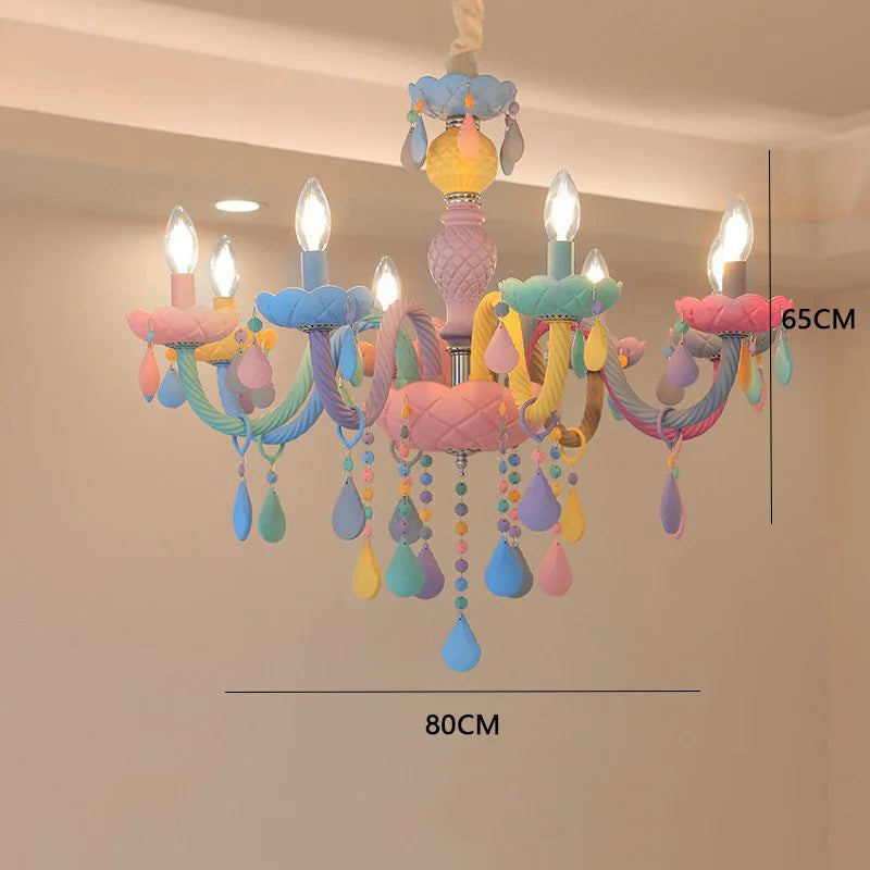 lustre cristal bougie deco intérieur led suspendue - vue 9 sur 13