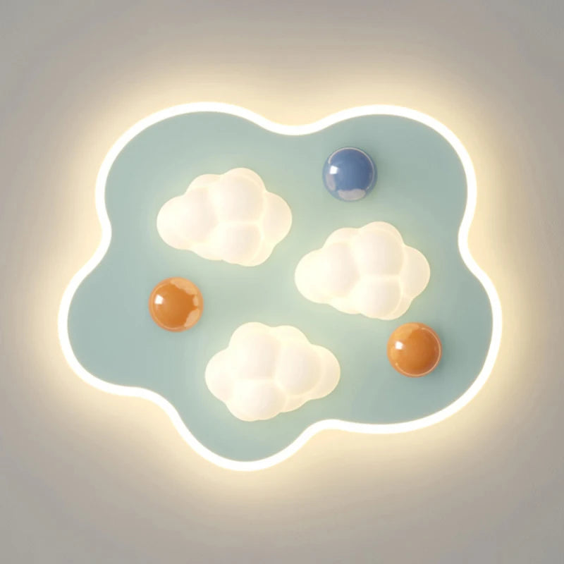 plafonnier nuage style crème pour chambre enfant moderne et chaleureux - vue 6 sur 10
