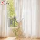 Voilage moderne plisse transparent pour salon fenetre decor interieur