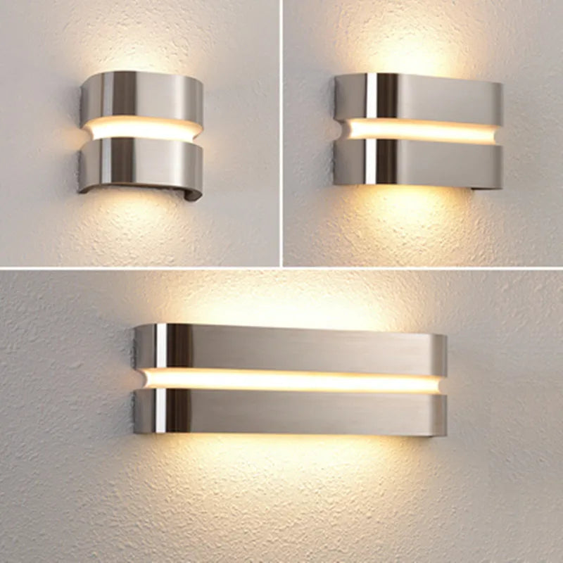 applique murale led moderne en acier inoxydable étanche pour extérieur - vue 2 sur 9