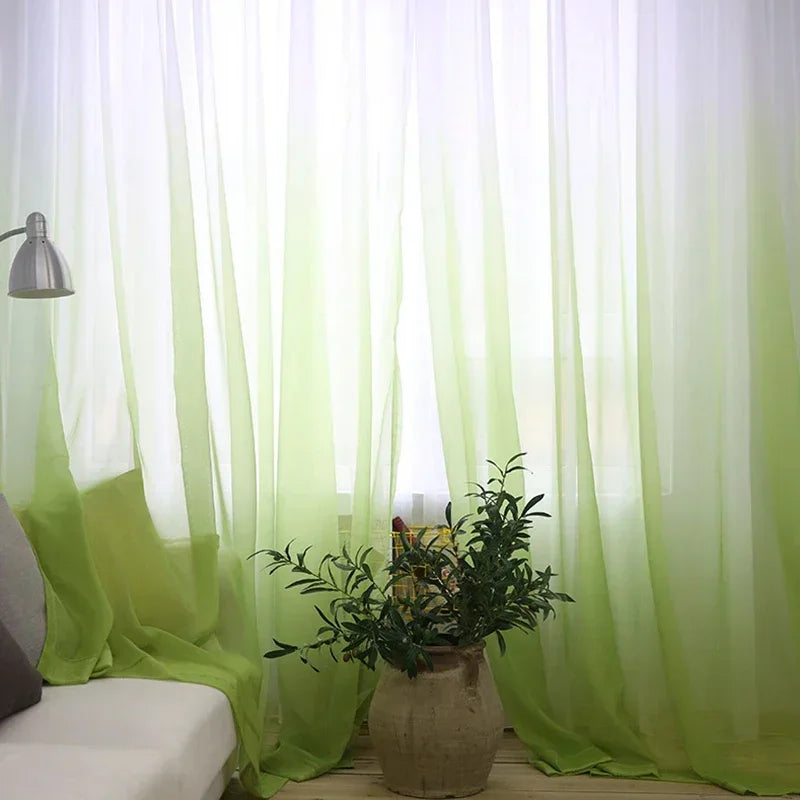 Voilage tulle dégradé moderne léger pour salon chambre - vue 8 sur 10
