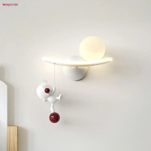 applique murale ours et lune en métal pour décoration intérieure - vue 2 sur 9