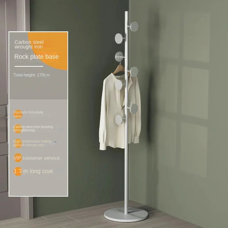Floor To Floor Bedroom Light Luxury Rock Plate Base Metal Hanger, Marble Scarf and Bag Rack for Entering The Home Coat Rack - vue 11 sur 30
