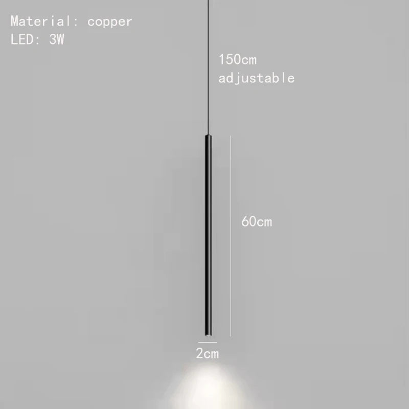 Minimalist copper pendant light for bedside, living room, dining room, kitchen - vue 9 sur 10