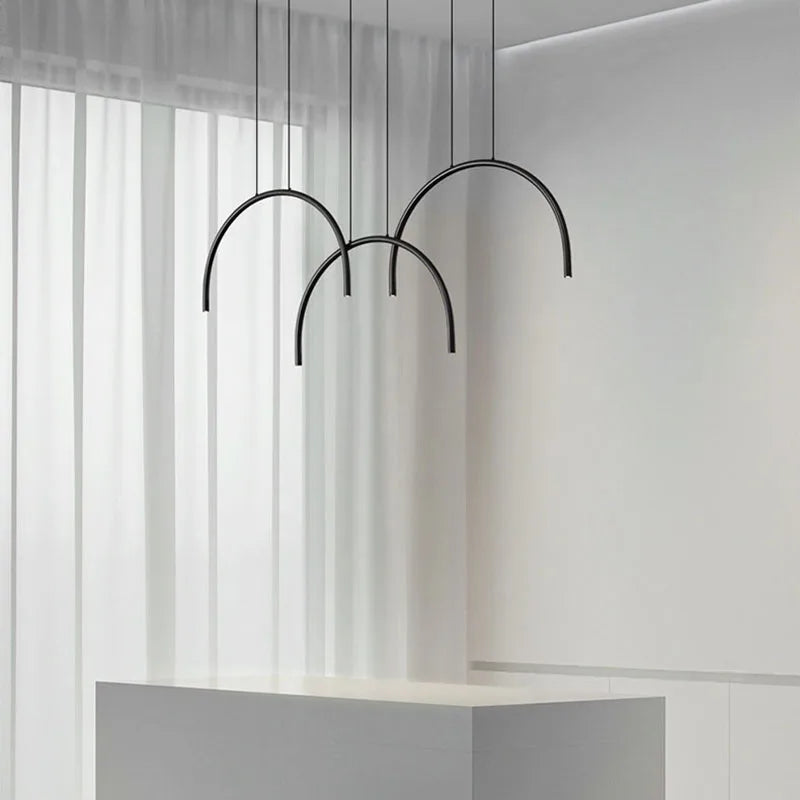 suspension modernes en laiton doré 2/4/6 led hauteur réglable - vue 6 sur 7