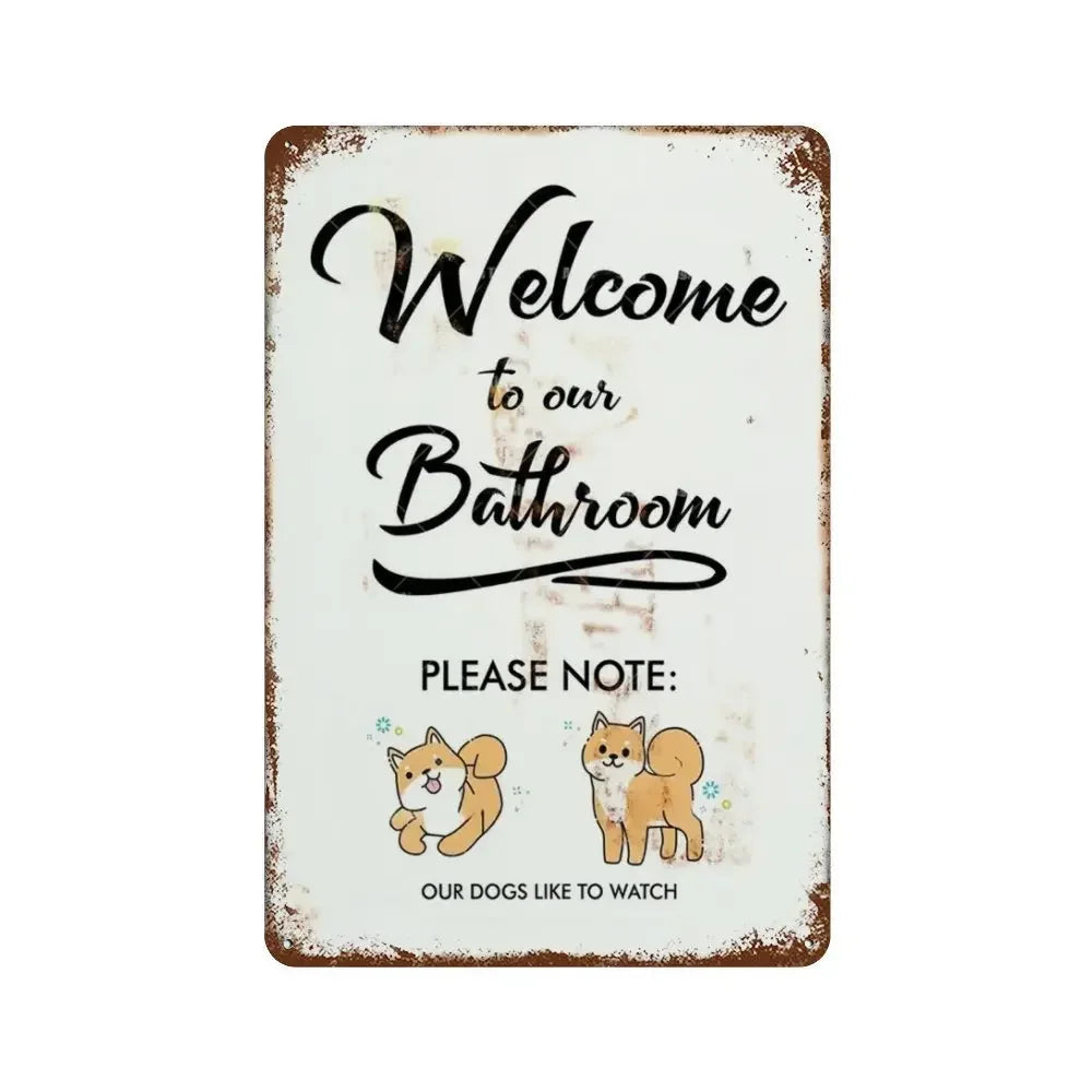 plaque en métal rétro décoration amusante pour toilettes - vue 21 sur 23
