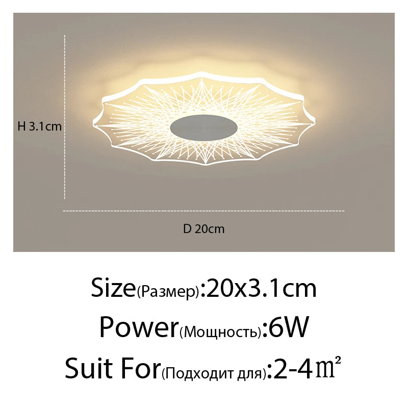 Modern minimalist flower-shaped ceiling light - vue 21 sur 21