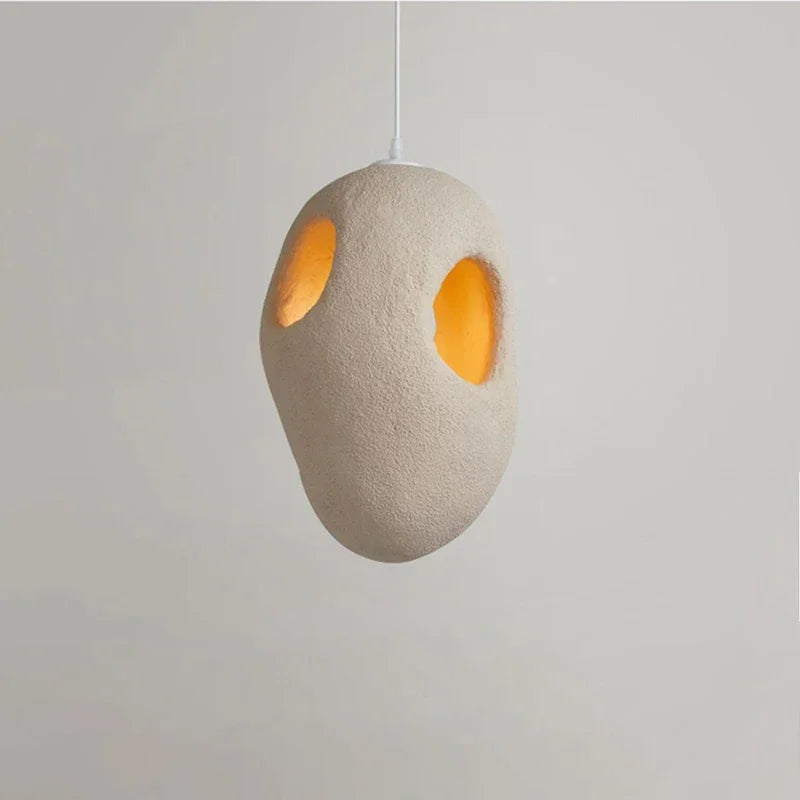 suspension wabi sabi style japonais en résine artisanale - vue 3 sur 9
