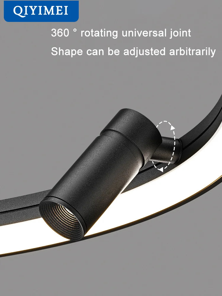 lustre led moderne avec gradation à distance et éclairage intérieur - vue 6 sur 6