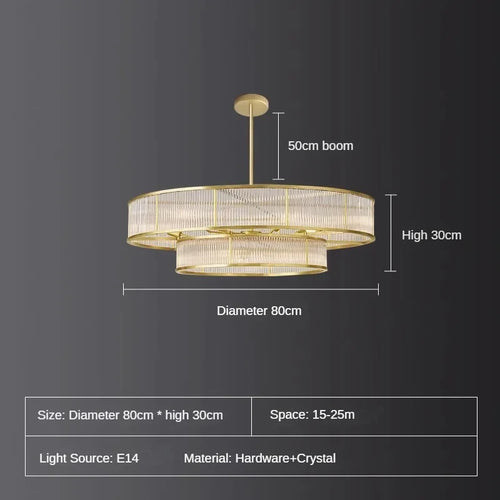 lustre en cristal rétro circulaire design pour décoration intérieure - vue 9 sur 15