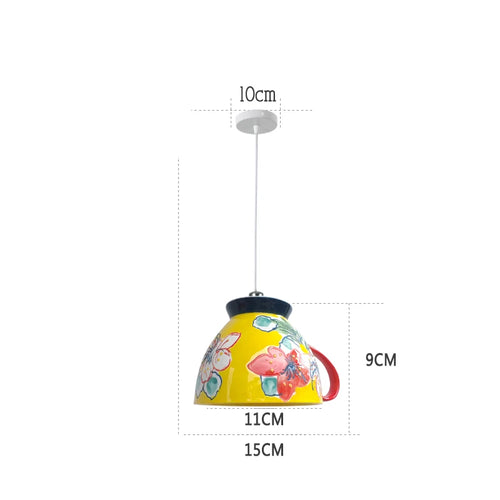 suspension moderne en céramique led théière pour cuisine - vue 28 sur 30