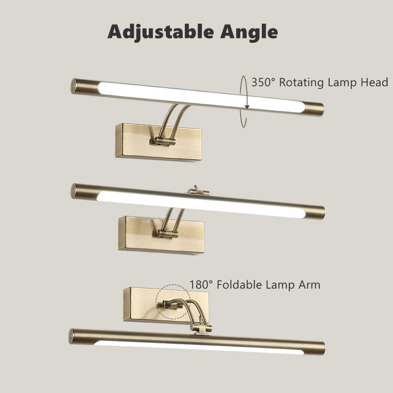 applique murale led éclairage réglable pour miroir et maquillage - vue 6 sur 10