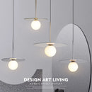 suspension modernes en verre led pour bar restaurant nordique