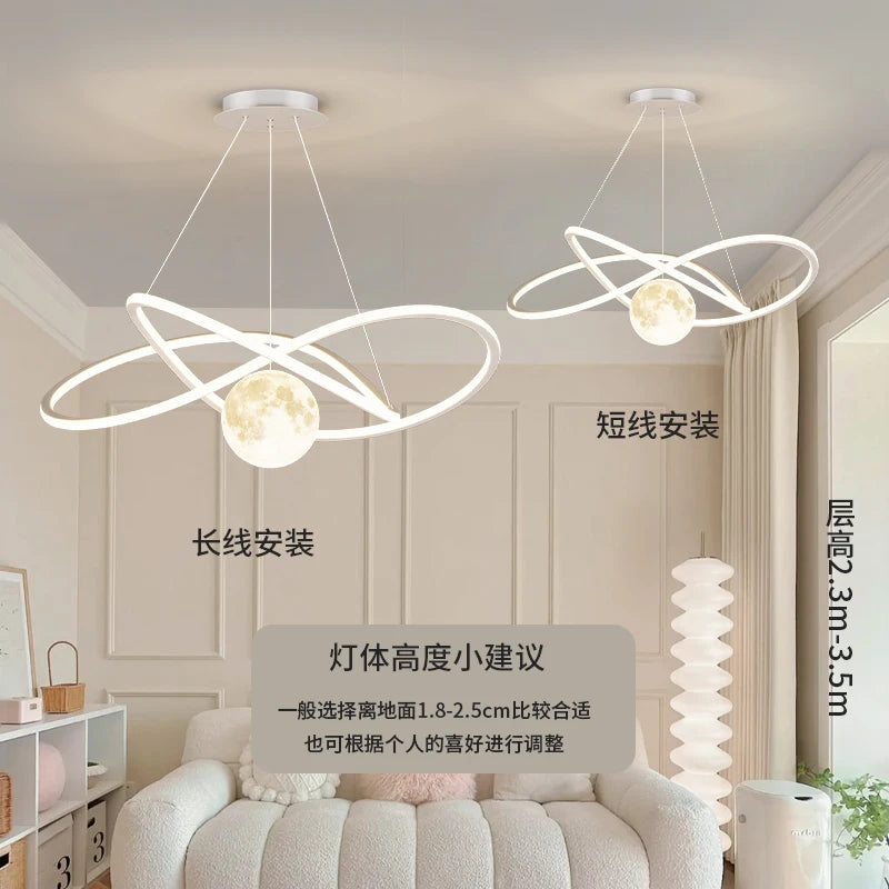 Plafonnier LED suspendu au Design rond - vue 6 sur 19