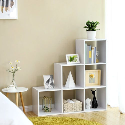 VASAGLE Stair Shelf, Bookcase, Step Shelf, Standing Shelf, with 6 Cubes, Ladder Shelf, Room Divider, Cube Shelf - vue 6 sur 8