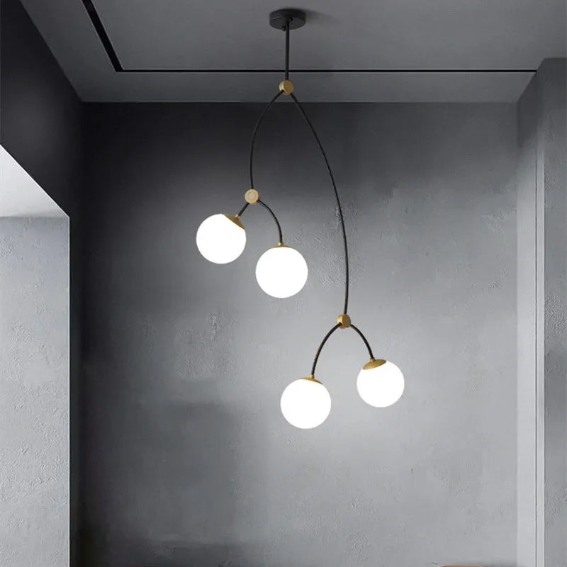 Modern minimalist nordic molecular design chandelier - vue 6 sur 12