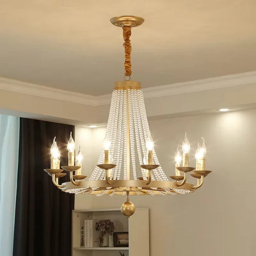 Nordic LED crystal chandelier for home decoration, bedroom and restaurant lighting, romantic and warm luxury crystal chandelier - vue 2 sur 10