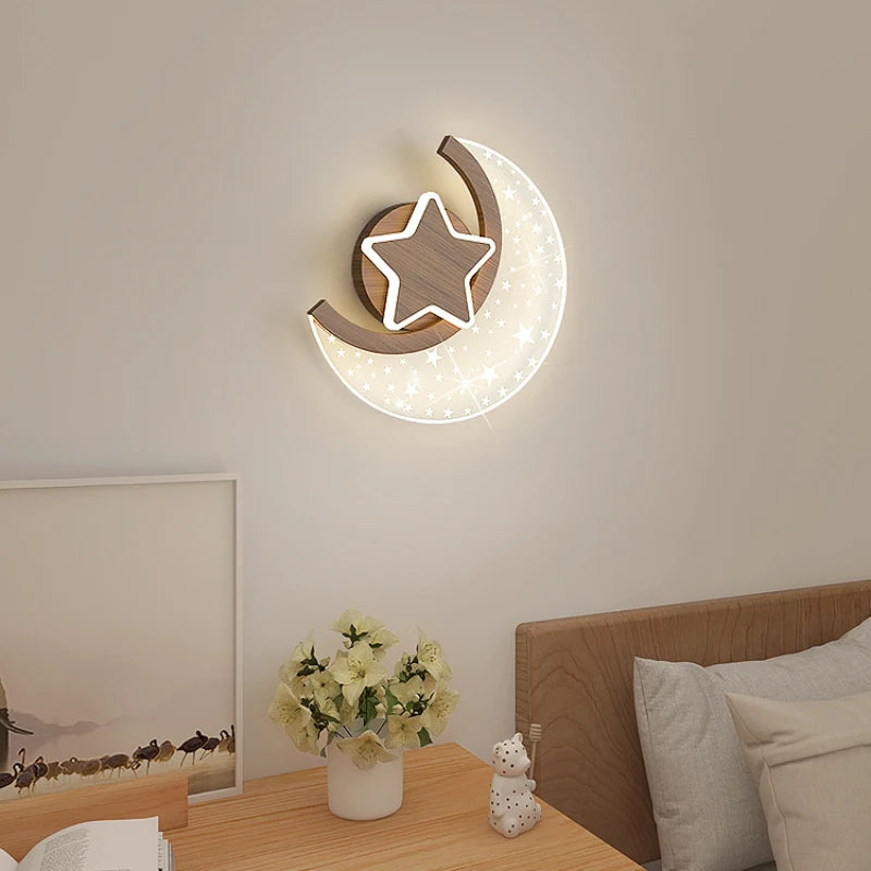 applique murale lune étoile pour décoration chambre enfant - vue 2 sur 10