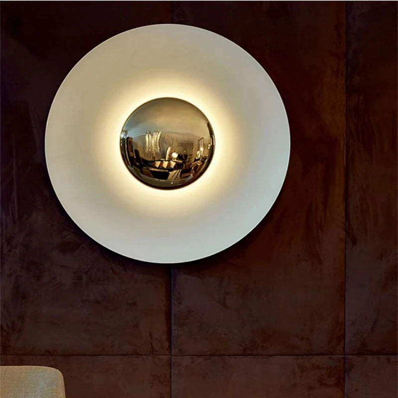 applique murale led ronde en métal diverses teintes éclairage polyvalent - vue 4 sur 12