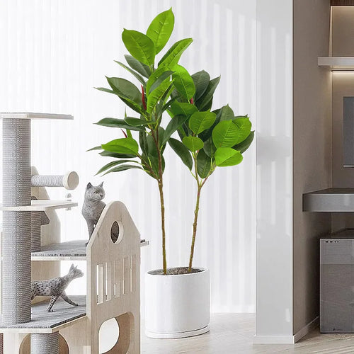 plantes artificielles ficus en plastique pour décoration intérieure et extérieure - vue 3 sur 10