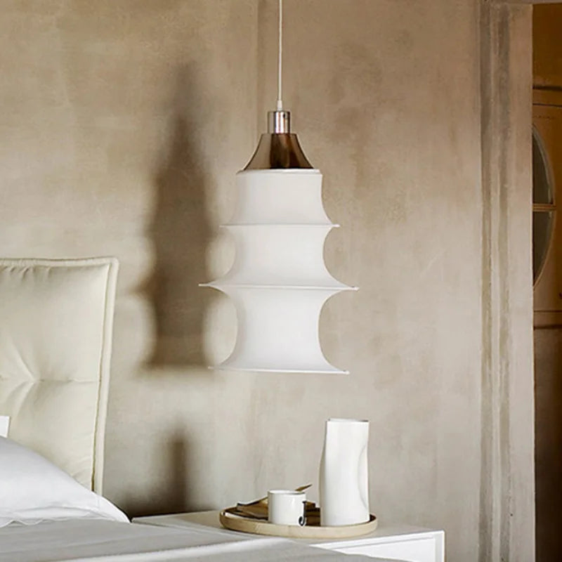 lustre en soie nordique wabi-sabi pour éclairage intérieur élégant - vue 5 sur 14