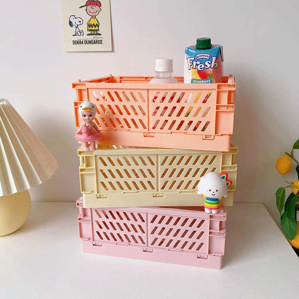 panier pliable empilable pour rangement maquillage bijoux jouets - vue 4 sur 19